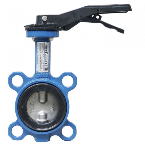 Затвор ручной с чугунным диском и рукояткой межфланцевый 1,6 МПа EPDM ЗПФ GG25 ЛАЗ 150х55 мм в Казани