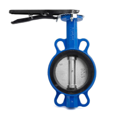 Затвор ручной со стальный диском и рукояткой межфланцевый 1,6 МПа EPDM VP5445S GGG50 Tecofi 150 мм